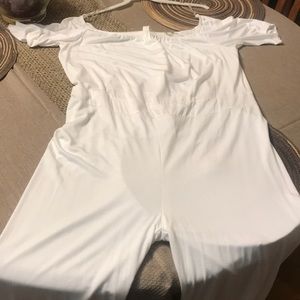 Off white  stretchy plus size jumpsuit - one size